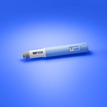 weight loss drug with blue background