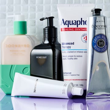 various hand lotions and creams arranged on a surface