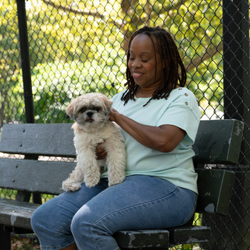 woman with dog